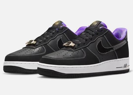 Cheap Nike Air Force 1 Black Purple Shoes Men and Women-39 - Click Image to Close